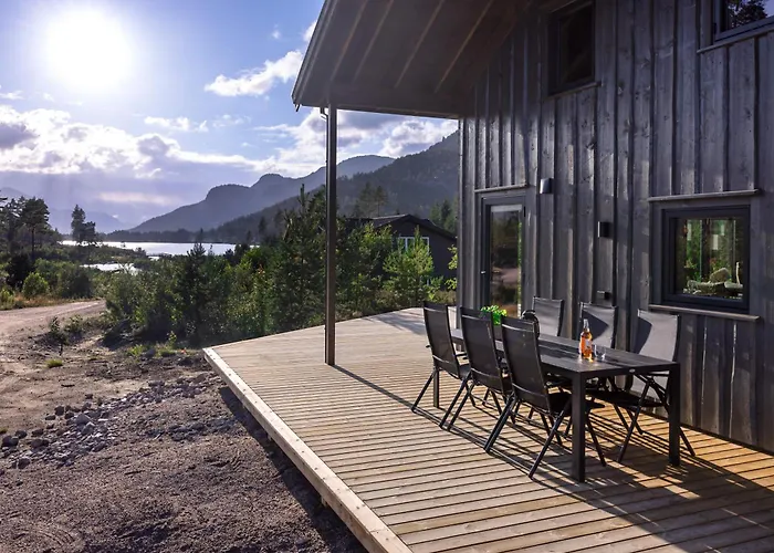 Saga 6p With Sauna Hot Tub Water View Vradal