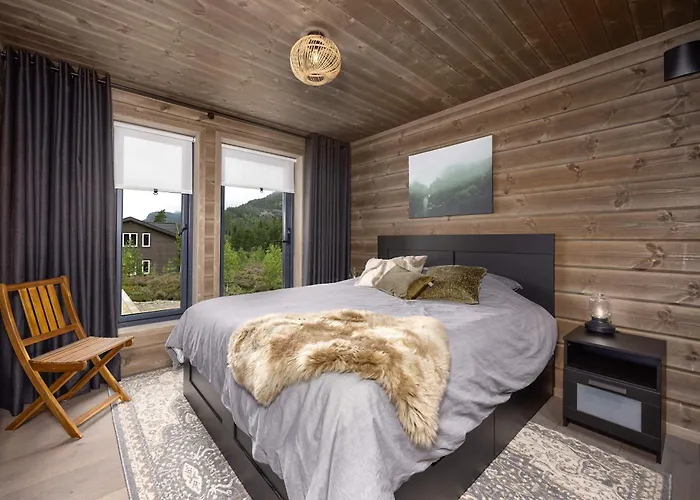 Resort Saga 6p With Sauna Hot Tub Water View Vradal